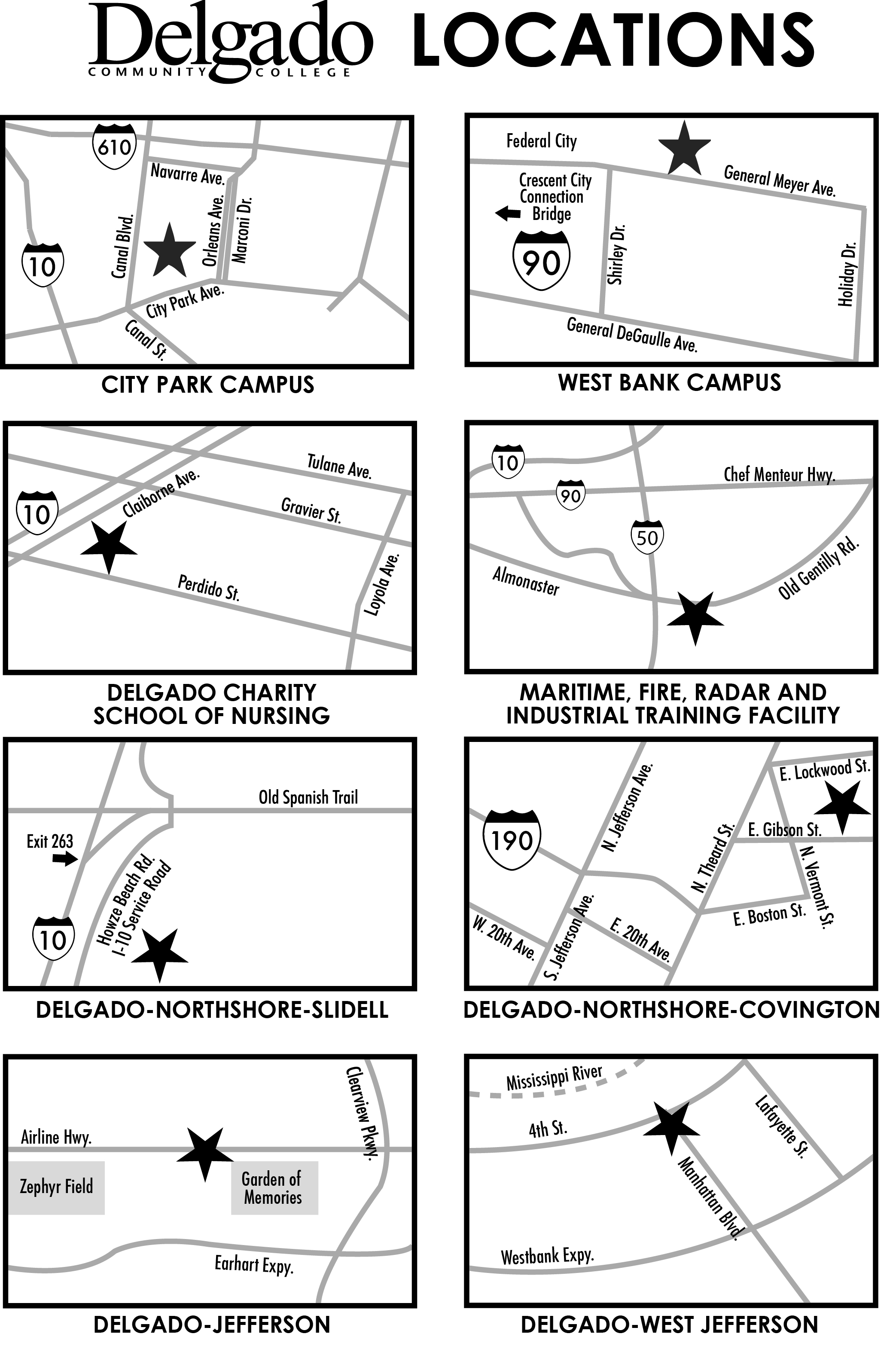 Locations/Maps Delgado Community College Modern Campus Catalog™